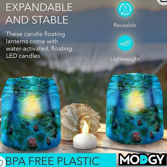 MODGY LUMINARY CANDLES - WATER LILIES - PACK OF FOUR - Picture 7 of 8